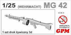 MG 42 als 3D-Druck passend für z.B.  (ab Bj. 1942) Pz.Kpfw IV, Pz.Kpfw III, Sd.Kfz 234/3 Sd.kfz 250/251, Tiger, Panther 1:25