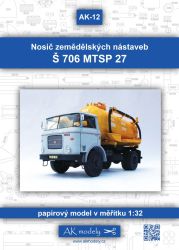 Skoda/Liaz S 706 MTSP 27 mit 4 landwirtschaftlichen Aufbauten: Tank, Heutransporter, Düngemittel-Streuer, Kipper 1:32 extrem³