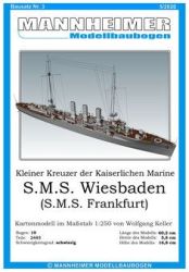 kleiner Kreuzer sms Wiesbaden (optional sms Frankfurt) 1:250 Wasserlinienmodell, deutsche Anleitung