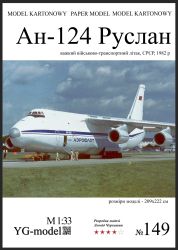 strategisches Schwerlasttransportflugzeug Antonow An-124-100 Ruslan der Aeroflot 1:33 präzise, Spannweite: 222 cm