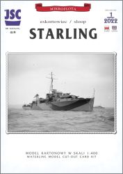 Sloop HMS Starling (U66) aus dem Jahr 1943 1:400 inkl. Spantensatz, präzize