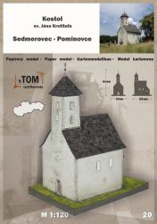 romanische Kirche von Hl. Johannes dem Täufer in Sedmerovec–Pominovice aus dem 11.-12. Jh. 1:120