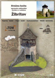 Bastei / Glockenturm der spätmittelalterlichen Ladislauskirche aus Zibritov  (1582/1586) 1:120