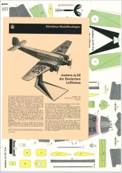 Transportflugzeug Junkers Ju-52 der Deutschen Lufthansa 1:100 Originalausgabe, selten