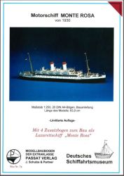 Motorschiff MONTE ROSAmit Zusatzbogen als Lazarettschiff (1930) 1:250 deutsche Anleitung