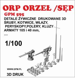 Resine-Detailsatz für U-Boot ORP ORZEL (Bauzustand: 1939 oder 1940) 1:100 (GPM Nr. 595)