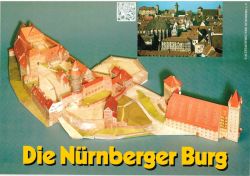 die Nürnberger Burg, Teil mit Kaiserstallung mit Fünfeckigem Turm und Luginsland 1:250