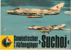 sowjetischer Abfangjäger Suchoj SU-9 1:50 auf Silberfolie, DDR-Verlag Junge Welt (Band Kranich Modell-Bogen, 1964)