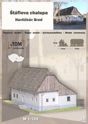 Staflova chalupa (Bauernhaus von Fam. Stafl) aus Havlickuv Brod, bis 1945 Nemecky Brod (deutsch Deutschbrod) 1:120