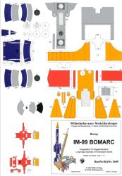 Ferngesteuerte US-Flugabwehrrakete (Fernlenkwaffe, Abfangrakete) Boeing IM-99 Bomarc mit Abschussrampe 1:50