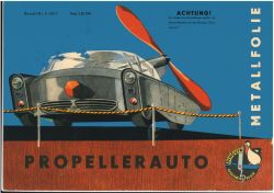 Propellerauto 1:25 auf Metallfolie, DDR-Verlag Junge Welt / Kranich Modellbogen, Originalausgabe