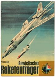 sowjetischer Raketenträger – Tupolew Tu-22 (Blinder) 1:50 auf Metallfolie, DDR-Verlag Junge Welt 1964, ANGEBOT