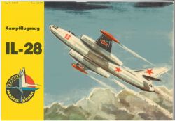 Kampfflugzeug Iljuschin Il-28 1:40 DDR-Verlag Junge Welt (Kranich Modell-Bogen 1959), selten