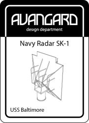 2x Lasercut navy radar SK-1 z.B. für USS Baltimore CA-68 1:200 (Avangard)