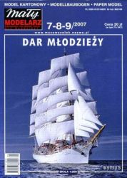 3-Masten Fregatte ORP Dar Mlodziezy 1:200 (7-8-9/2007) sehr selten