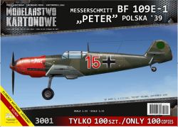 Messerschmitt Bf-109 E-1 rote 15 „Peter“, geflogen vom Peter Lottin aus dem 3.(J)/LG2  (Polen, September 1939) 1:33 präzise