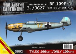 Messerschmitt Bf-109 E-1 „gelbe 12“ geflogen vom Ernst Arnold, 3./JG27 (30. August 1940) 1:33 präzise, inkl. Triebwerkmodell