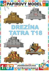 5 Modelle tschechoslowakischer Panzerdraisine Tatra T18 in verschieden Tarnmustern und Kennzeichnungen 1:87 (H0) einfach