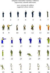 96 LC-Figuren von Marine-Matrosen und Soldaten 1:400