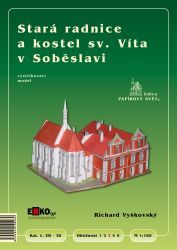 Altes Rathaus (1487) und Kirche des Hl. Veit (1390) Sobeslav/Sobieslau 1:160 + Buch "Das Papierreich von Richard Vyskovsky"