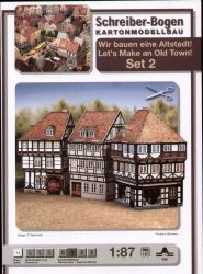 Altstadt-Set Nr.2 mit drei Fachwerkhäusern 1:87 (H0) deutsche Anleitung
