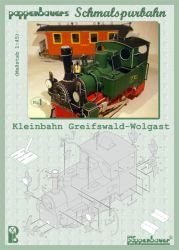 Kleinbahn Greifswald-Wolgast: Lok Lenz-Typ der Bauart Bn2t + zweiachsiger Personenwagen KGW 5 (1898) 1:45