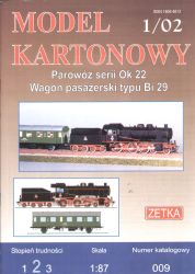 Dampflok Ok22 +Passagierwagen Bi 29 1:87 übersetzt