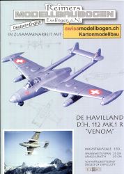 De Havilland D.H.112 Mk.1R VENOM I 1:50 glänzender Silberdruck, ANGEBOT