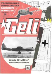 Deutsches Düsenjagdflugzeug Arado 234 Blitz 1:33 Erstausgabe, deutsche Anleitung