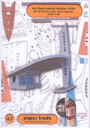 Art Deco Tankstelle des Archtekten Paul Lagneau (1954) "Etoile de Sud", 1:60