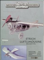 Etrich Luftlimousine aus dem Jahr 1912 1:24 deutsche Anleitung