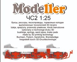 3D-Druck-Satz mit Details der Drehgestelle für E-Lokomotive TschS2T der Ukrsalisnyzja 1:25 Modeller Nr. 10