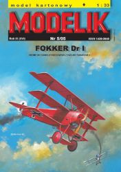 Jagdflugzeug Fokker Dr.1 "der Dreidecker" 1:33 übersetzt, Offsetdruck