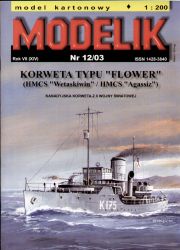 Korvette HMCS WETASKIWIN oder HMCS AGASSIZ 1941 1:200 Offsetdruck