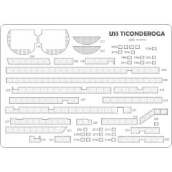 LC-Satz mit gravierten Details Flugzeugträger USS Ticonderoga CV-14 1:200 Angraf Nr. 2/16
