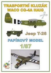 Lasten-Segelflugzeug Waco CG-4A Haig und Willys T-26 Jeep 1:87 einfach