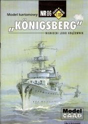Leichtkreuzer Königsberg (Mitte 1930er) 1:200 übersetzt, Erstausgabe (ModelCard) ANGEBOT