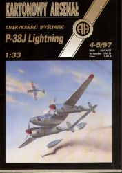 Lockheed P-38J Lightning (glänz. Silberdruck!) 1:33 übersetzt