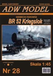 Lokomotive BR 52 Kriegslok mit Tender 1:45 extrem