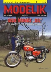 Motorrad WSK MO6B3 "Gil" (1970er) 1:9 präzise, Offsetdruck