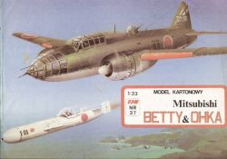 Mutterflugzeug Mitsubishi G4M Betty +Kamikaze MXY7 Ohka 1:33 glänzender Silberdruck