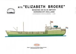 Niederländischer Tanker für Chemieprodukte M.T.S. ELISABETH BROERE 1:250 einfach