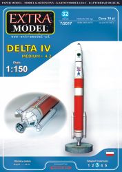 Rakete DELTA IV Medium 4.2 (Navigationssatellit GPS IIF-9 aus dem Jahr 2015) 1:150