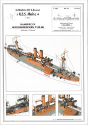 Schlachtschiff 2. Klasse USS Maine (1895) 1:250 deutsche Anleitung