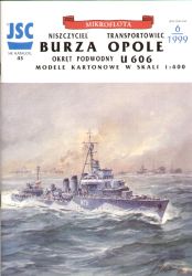Seekonvoi: Zerstörer ORP Burza, Frachter Opole + U-606 1:400