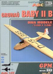 Segelflugzeug Grunau Baby II B - zwei Modelle 1:33 und 1:50 übersetzt