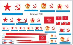 Stoff-Flaggensatz für div. Klassen sowjetischer Schiffe (vor 1950) 1:200