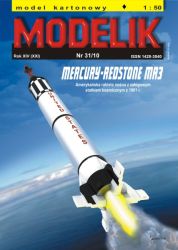 Trägerrakete Mercury-Redstone MR3 +Raumfahrzeug (1961) 1:50 Offsetdruck