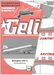 Verkehrsflugzeug DC-3 1:33 glänz. Silberdruck, deutsche Anleitung
