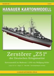 Zerstörer Z51 der Deutschen Kriegsmarine (1944) 1:250 extrem², deutsche Bauanleitung